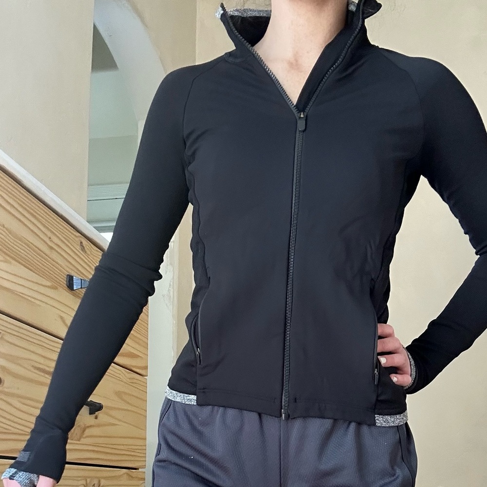 Athleta track jacket, black size XS